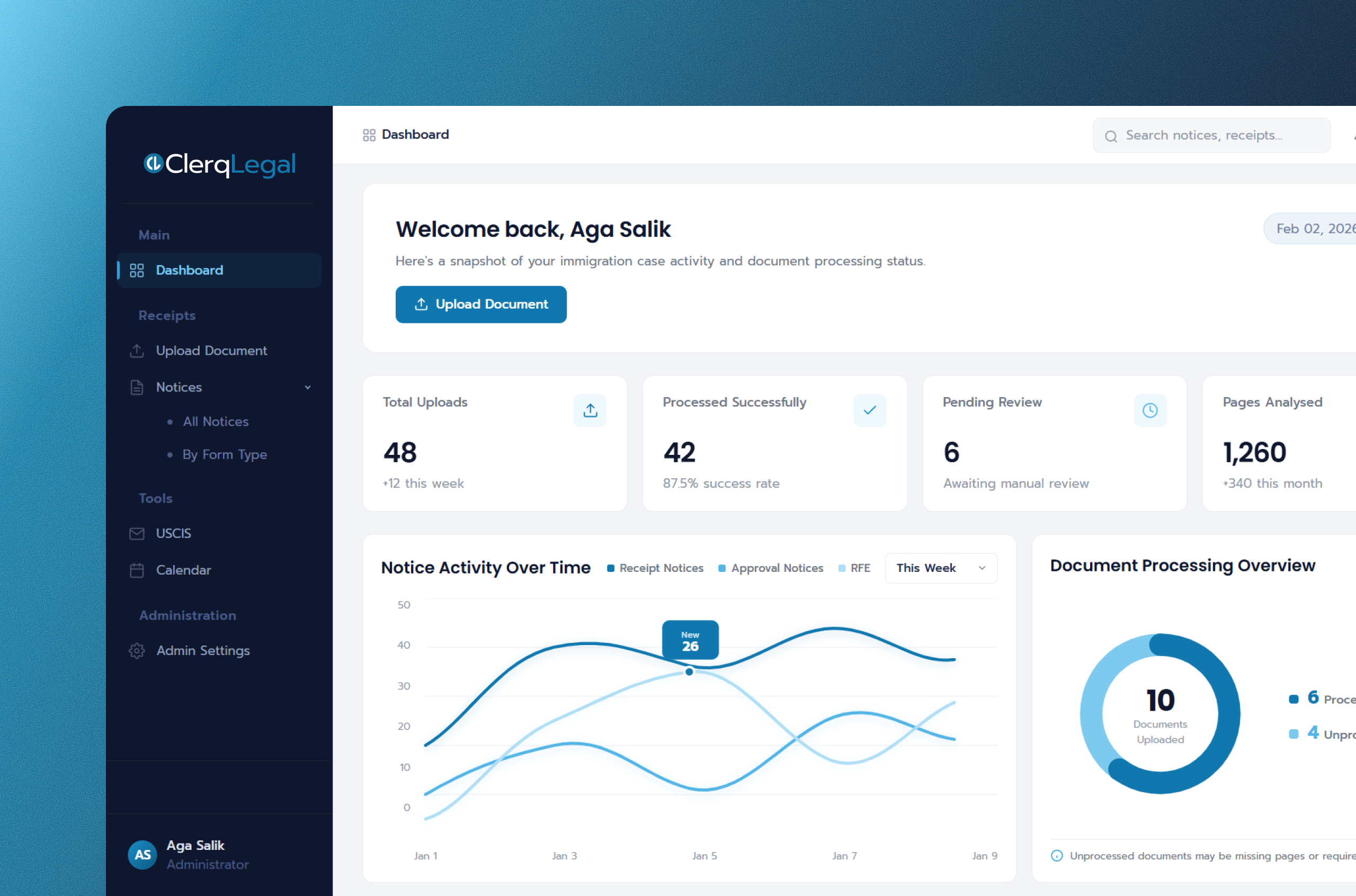 ClerqLegal Dashboard